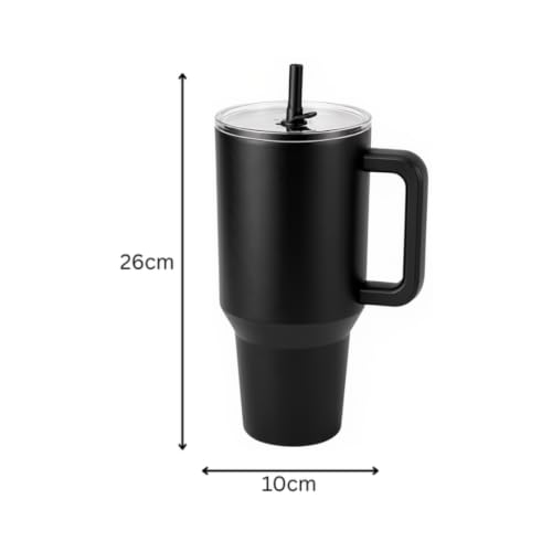 Travel Mug - Stainless Steel With Handle (Black)