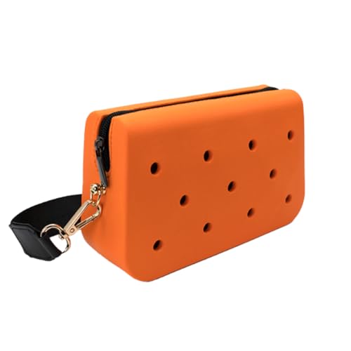 Coco EVA Croc Crossbody Bag – Lightweight Waterproof Shoulder Bag (Orange)