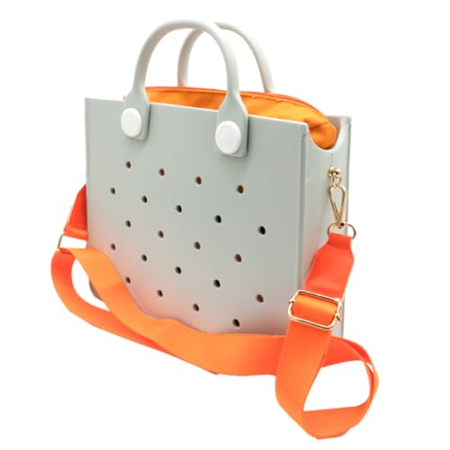 Nana EVA Croc Bag with Shoulder Strap – Lightweight Waterproof Tote Handbag (Grey)