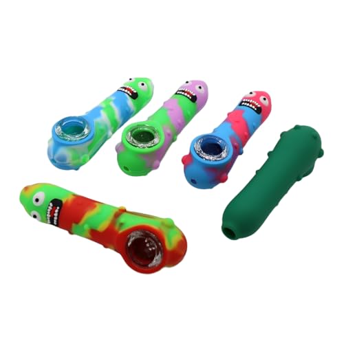 Silicone Rasta Pipe - Multicolor - 15 Pack