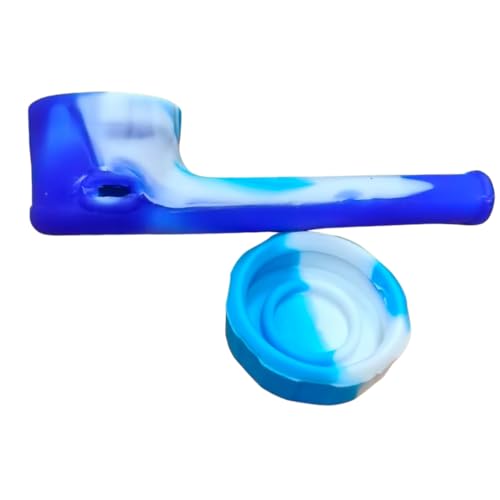 Mini Silicone Pipe With Lid - 2 Pack - Glacier