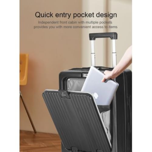 Multifunction Smart Travel Suitcase - 20 inch - Black