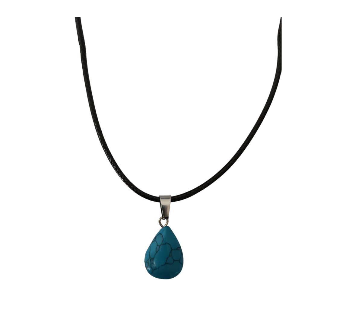 Earth Stone Collection - Teardrop Crystal Stone Necklace (Turquoise)