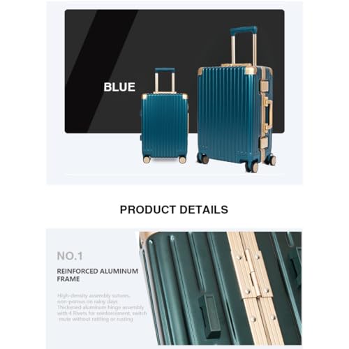 26" Hard Shell Suitcase with 7‑Piece Packing Organizer Travel Combo (Blue and Purple)
