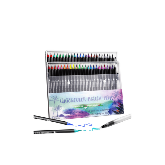 48 Single Brush Water Colour Pen + 2 Blenders