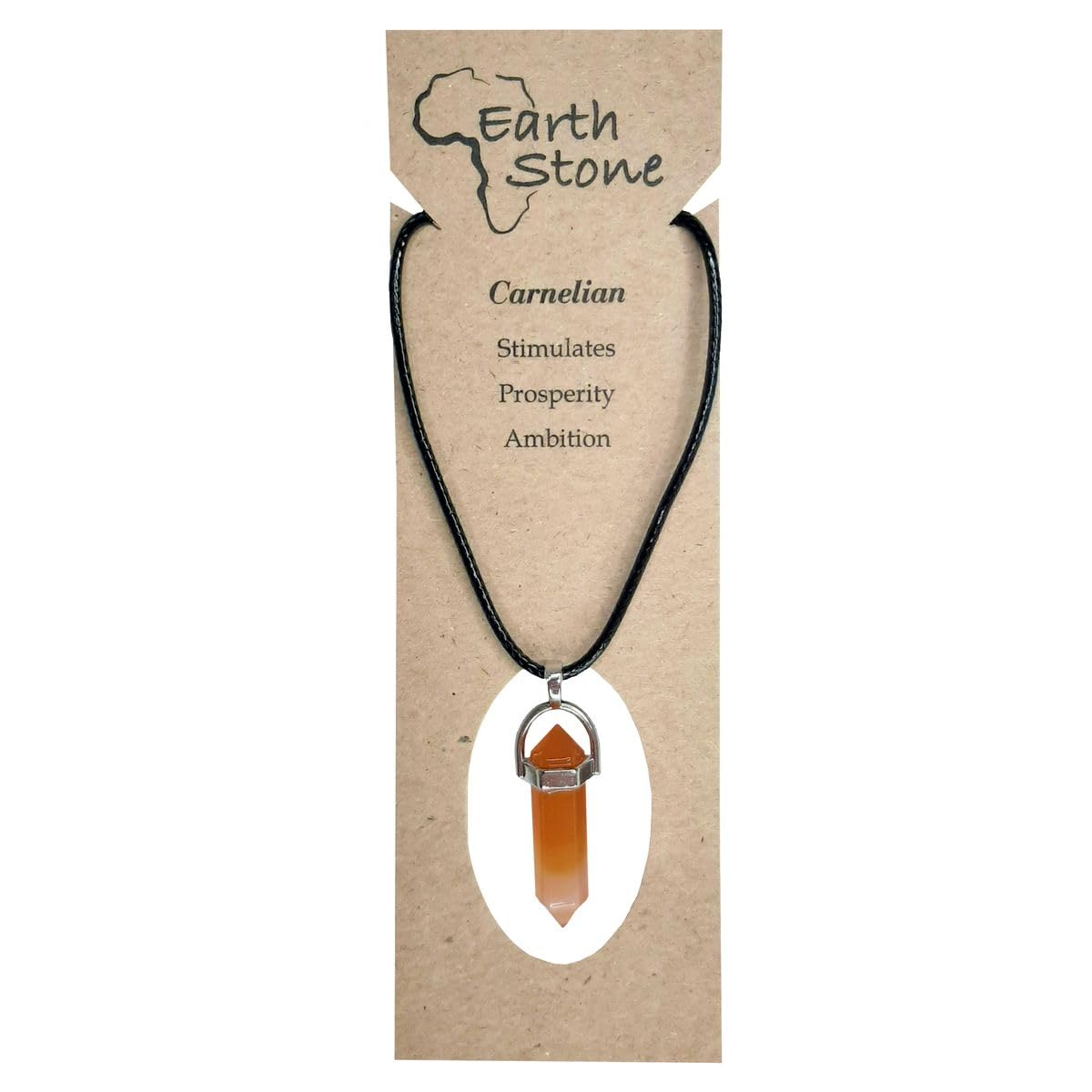 Earth Stone Collection - Bullet Crystal Stone Necklace (Carnelian)