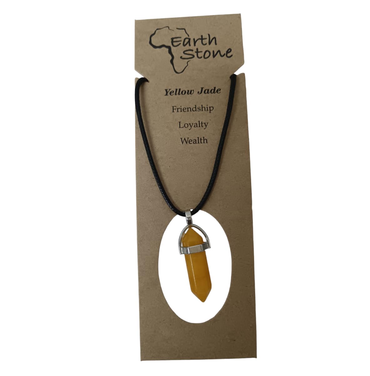 Earth Stone Collection - Bullet Crystal Stone Necklace (Yellow Jade)