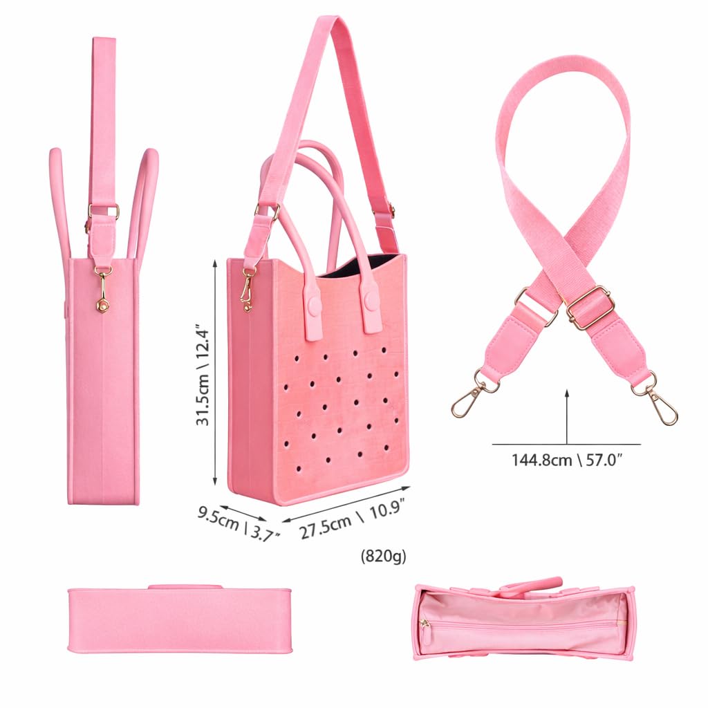 EVA Croc Tote Bag with Adjustable Strap – Ztylish (Pink)