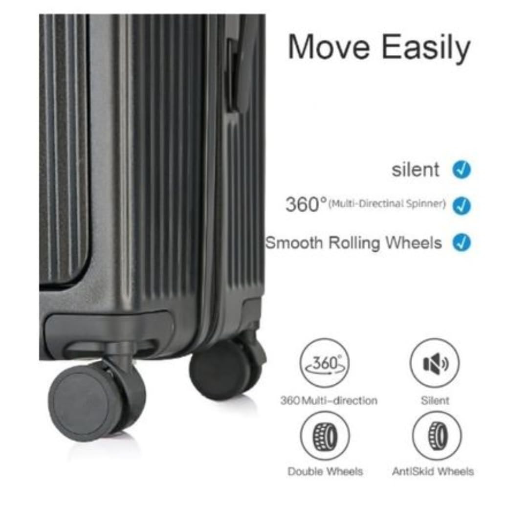 Multifunction Smart Travel Suitcase - 20 inch - Black