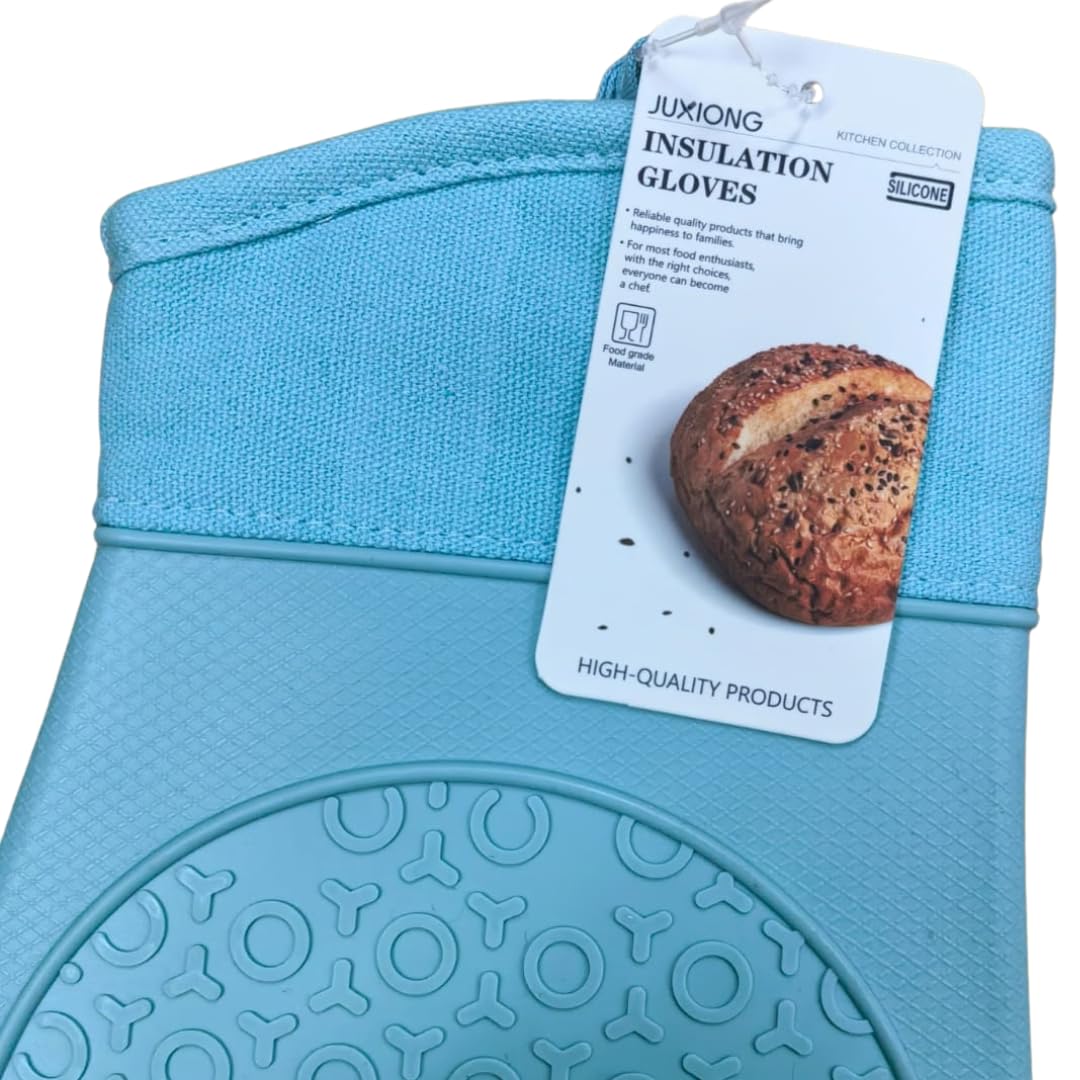 Silicone Oven Glove - Short - 29x17cm (Blue)