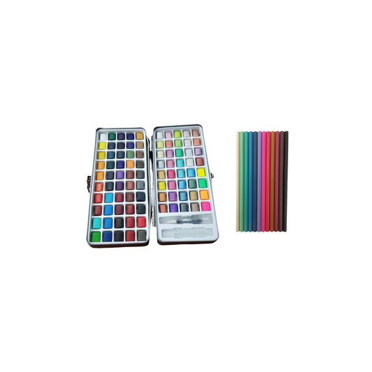 Water Colour Set in Tin Box -  90 Colours - Includes Metal Colours