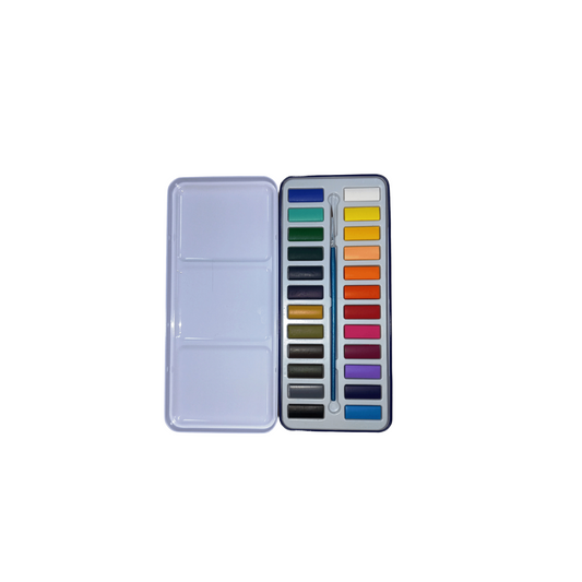 Water Colour Set in Tin Box - 24 Colours