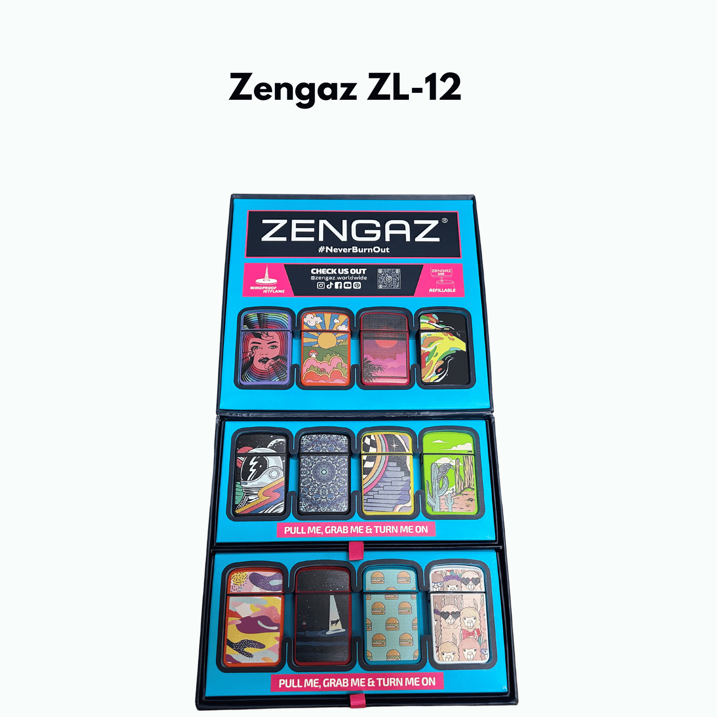 Zengaz Lighter Cube Display ZL 3 Mega Jet Flame - 48 pcs