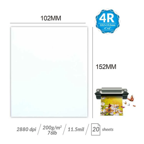 Motarro - 4x6 Glossy Photo Paper 200g 20 Sheets