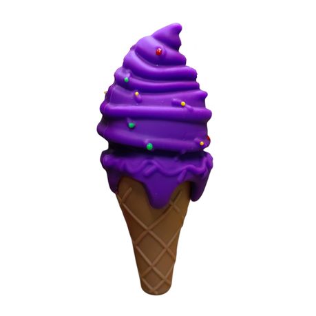 Silicone Rasta Pipe - Ice Cream Cone - White