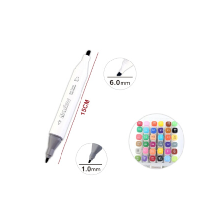 Motarro Double Tip Marker 6.0mm And 1.0mm - 36 Colours