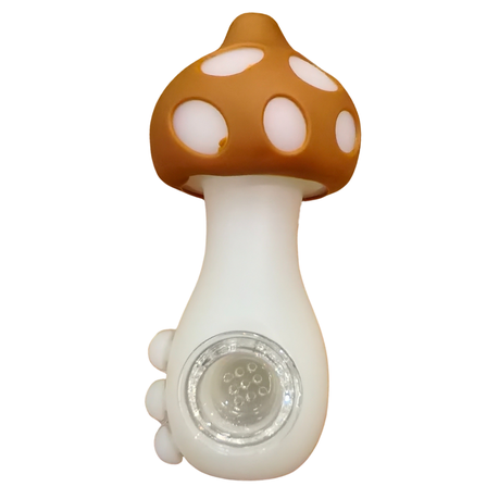 Silicone Rasta Pipe - Glow In The Dark Mushroom - Brown