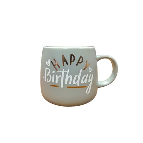 Ceramic Mug - Happy Birthday - Grey