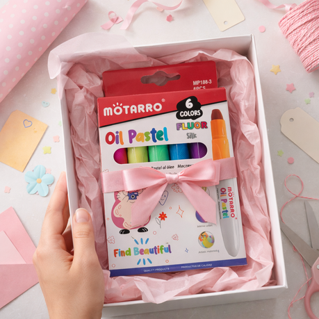 Motarro Oil Pastel Fluorescent Silk Markers - 6 Piece Set