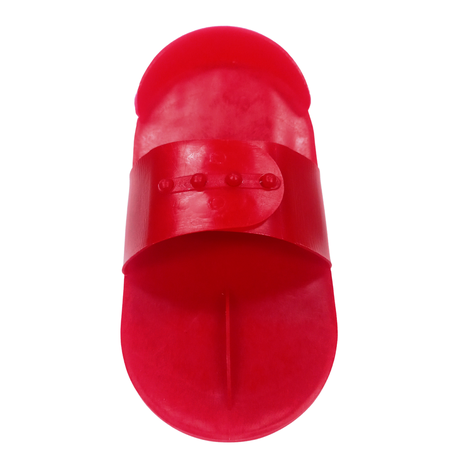 Horse Hair Rubber Curry Brush for Grooming and Massaging - Red