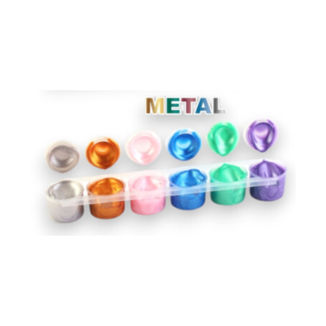 Motarro Tempera Set Paint - 6x15ml (Metal)
