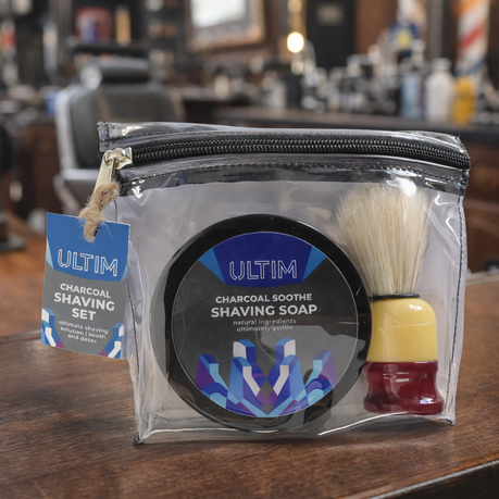 Ultim - Charcoal Soothe Shaving Set - 120 Gram Soap And Brush