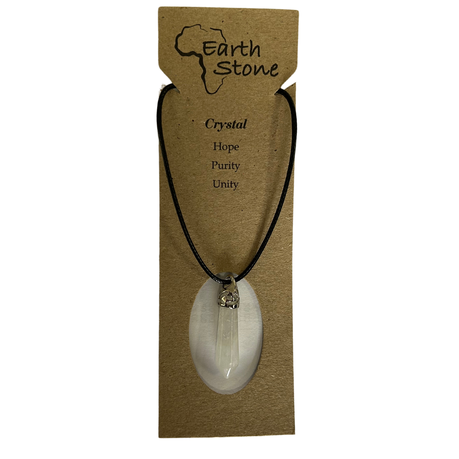 Earth Stone Collection - Ice Drop Quartz Crystal Stone Necklace