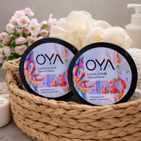 Oya Sugar Scrub 175g - Charcoal Charm 2 Pack