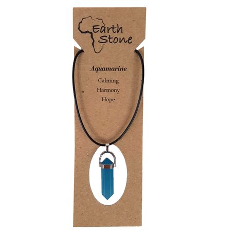 Earth Stone Collection - Bullet Aquamarine Stone Necklace