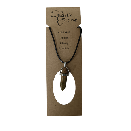 Earth Stone Collection - Bullet Unakite Crystal Stone Necklace
