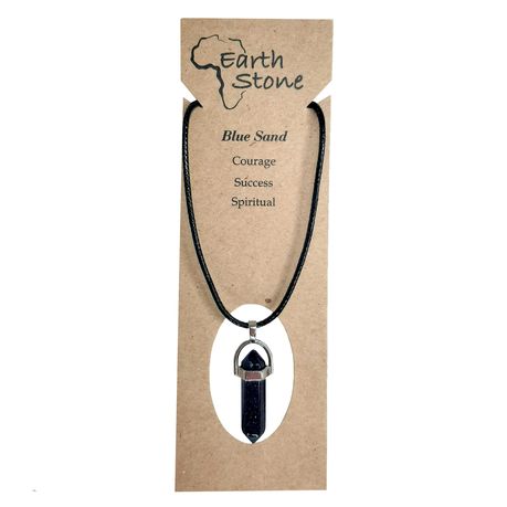 Earth Stone Collection - Bullet Blue Sand Stone Necklace