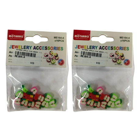 Motarro Apple Fimo Beads +-16PC - 2 Pack