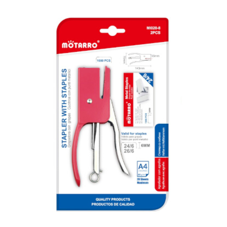 Motarro Stapler With Staples 2PCS - Black