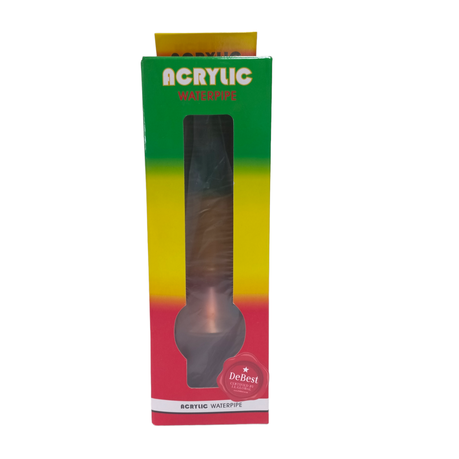Acrylic Water Bong Rasta Color 26cm Bubble Bottom