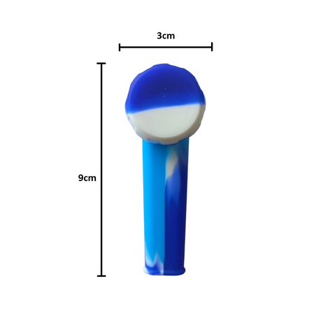 Silicone Rasta Pipe - Mini Pipe with Lid - Blue, Green