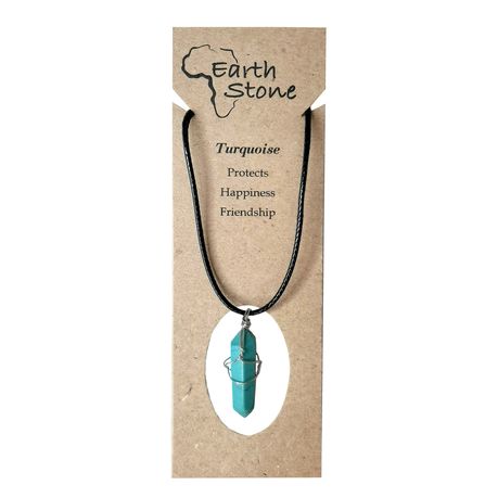 Earth Stone Collection - Wire Wrapped Turquoise Stone Necklace