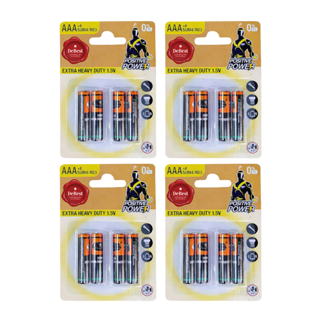 Debest Zinc Chloride AAA Battery 1.5V 4PC - 4 Pack