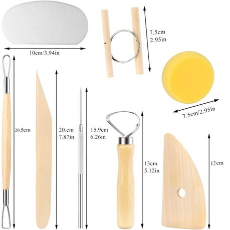 8 Pieces/Set DIY Wooden Pottery Sculpting Clay Cleaning Tool Set