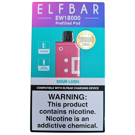 Elf Bar 18000 Puffs Rechargeable Pod 50mg - Sour Lush