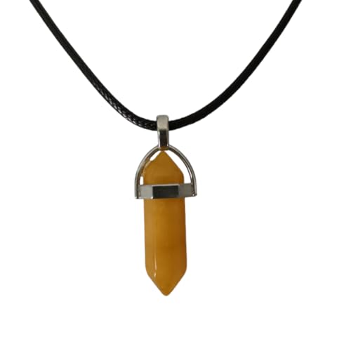Earth Stone Collection - Bullet Crystal Stone Necklace (Yellow Jade)