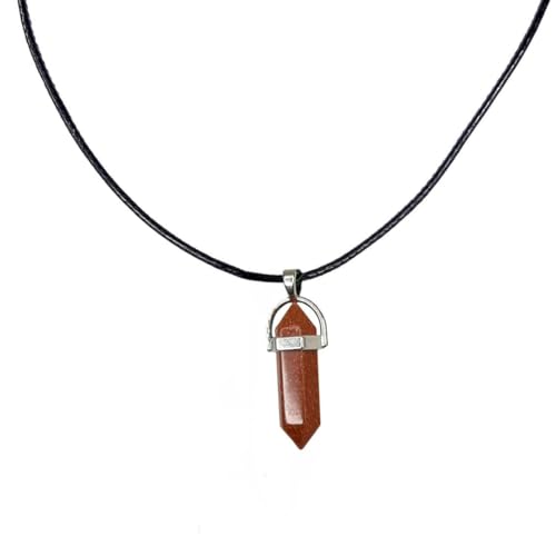 Earth Stone Collection - Bullet Crystal Stone Necklace (Gold Sand)