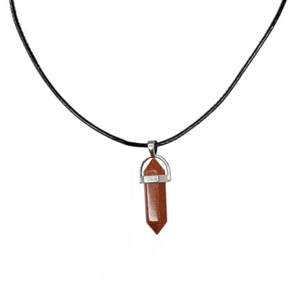 Earth Stone Collection - Bullet Crystal Stone Necklace (Gold Sand)