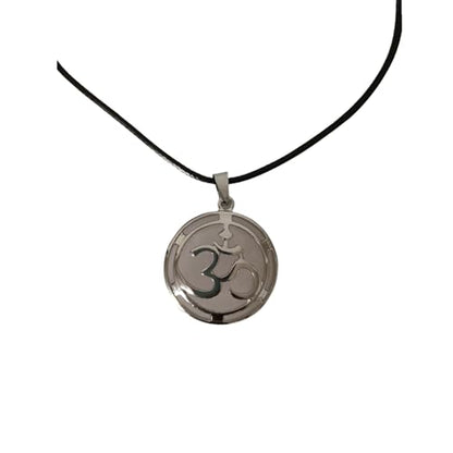 Earth Stone Collection - OM Symbol Crystal Stone Necklace (Rose Quartz)