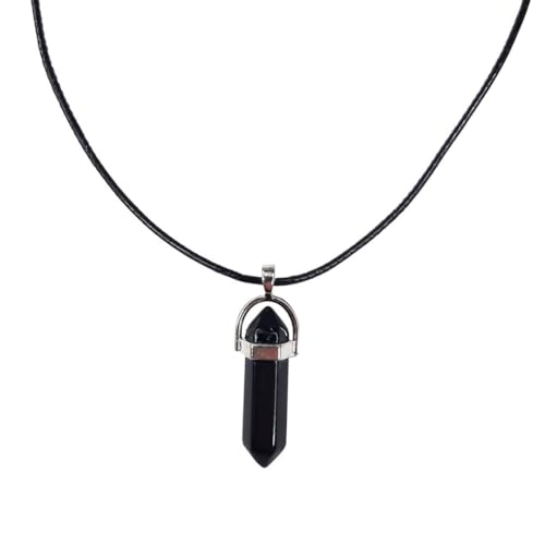 Earth Stone Collection - Bullet Crystal Stone Necklace (Onyx)