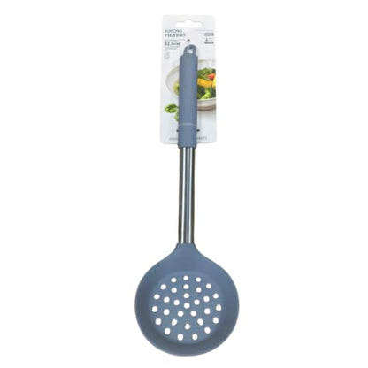 Silicone Slotted Ladle - 32.5x10cm (Grey)