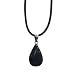 Earth Stone Collection - Teardrop Crystal Stone Necklace (Onyx)