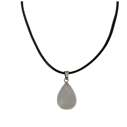 Earth Stone Collection - Teardrop Crystal Stone Necklace (Quartz)