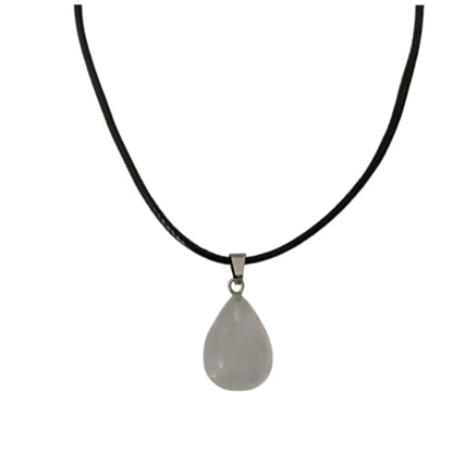 Earth Stone Collection - Teardrop Crystal Stone Necklace (Quartz)