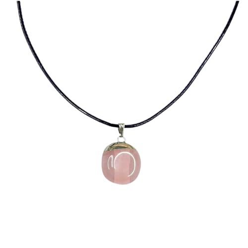 Earth Stone Collection - Polished Crystal Stone Necklace (Rose Quartz)