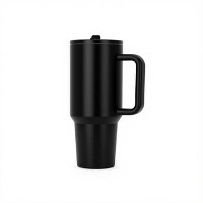 Travel Mug - Stainless Steel With Handle (Black)